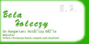 bela holeczy business card